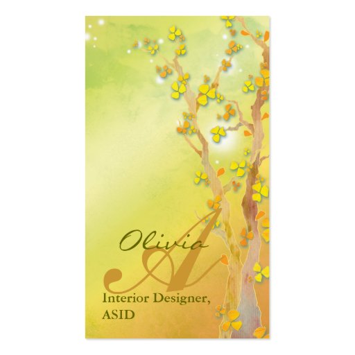 Gate of Dawn Trees Monogram Business Cards