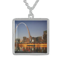 Gateway Arch St. Louis Mississippi at Night Necklace