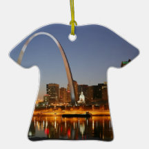 Gateway Arch St. Louis Mississippi at Night Christmas Ornament