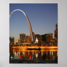 Gateway Arch St. Louis Mississippi at Night Poster