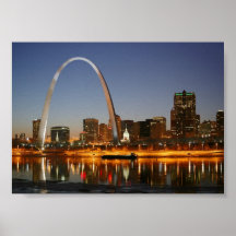 Gateway Arch St. Louis Mississippi at Night Poster
