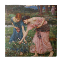 Gather Ye Rosebuds Pre-Raphaelite Ceramic Tile