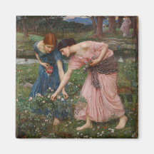 Gather Ye Rosebuds While Ye May - Waterhouse Fridge Magnets