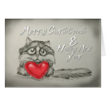 Gatito bonito Sheryl, tarjeta de Navidad