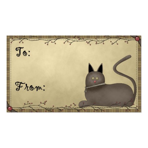 Gatito del país - etiquetas del regalo de vacacion tarjetas de visita