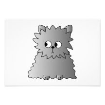 Gato mullido gris lindo comunicados personalizados