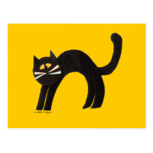 Gato negro postal