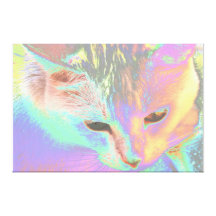 Gato que brilla intensamente impresion de lienzo