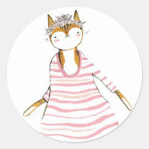 Gato querido del baile con la guirnalda de la flor pegatinas  