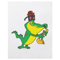 gator blues alligator playing sax cartoon full color flyer