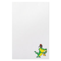 gator blues alligator playing sax cartoon customized stationery