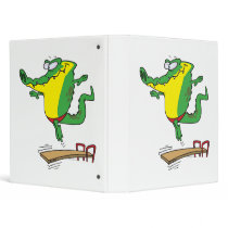 gator diving off diving board cartoon binder