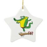 gator diving off diving board cartoon ornaments