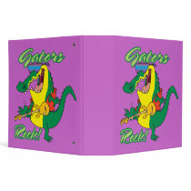 gators rock rock n roll alligator cartoon 3 ring binders