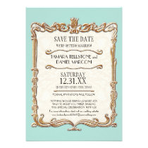 Gatsby Art Deco Nouveau Lace Faux Gold Tulip Custom Invite