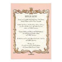 Gatsby Art Deco Nouveau Lace Faux Gold Tulip Personalized Invitation