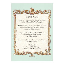 Gatsby Art Deco Nouveau Lace Faux Gold Tulip Personalized Invitation