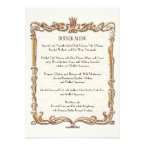 Gatsby Art Deco Nouveau Lace Faux Gold Tulip Personalized Invitation