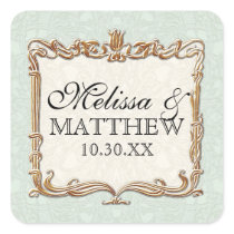 Gatsby Art Deco Nouveau Lace Faux Gold Tulip Stickers