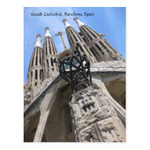 Gaudi Cathedral, Barcelona Spain Postcard