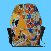 Gaudi Ceramic Tile (tencadis) Fractals messenger bags