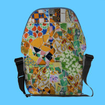 Gaudi Ceramic Tile (tencadis) Fractals Version 2 messenger bags