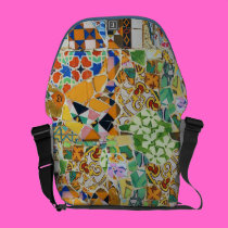 Gaudi Ceramic Tile (tencadis) Fractals Version 2 rickshaw messenger bags