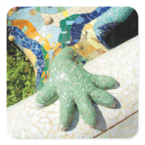 Gaudi Fractal Hand square sticker