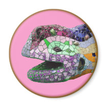 Gaudi Fractal Lizard - pink magnet gift