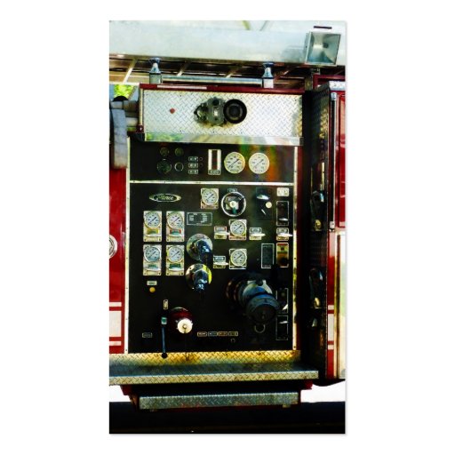 Gauges on Fire Truck Business Card Template (back side)