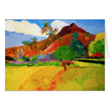 Gauguin Mountains in Tahiti Note Card