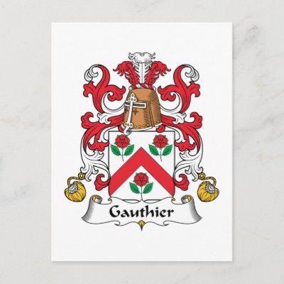 Gauthier Family Crest Post Card by coatsofarms