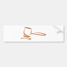 Gavel Representing a Judge in Swish Drawing Style Bumper Sticker