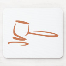 Gavel Representing a Judge in Swish Drawing Style Mousepads