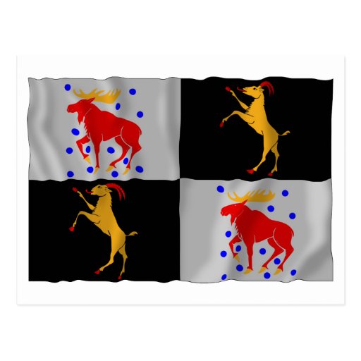 Gävleborgs län waving flag post card