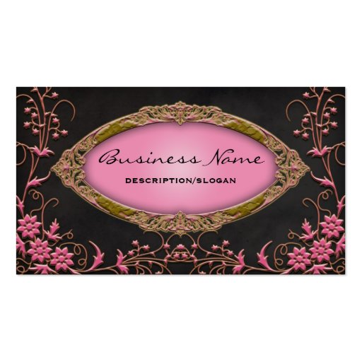 Gawdy Pink and Black Profile Business Cards