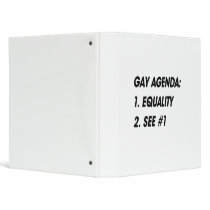 GAY AGENDA - EQUALITY 3 RING BINDERS
