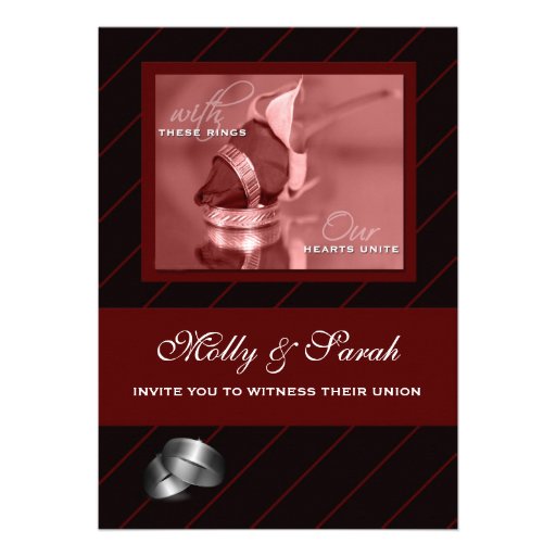 Gay and Lesbian Wedding Invitation Black Pinstripe