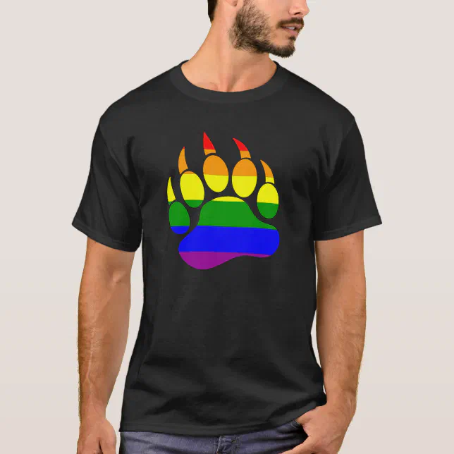 Gay Bears Pride Rainbow Flag Bear Paw T Shirt Zazzle