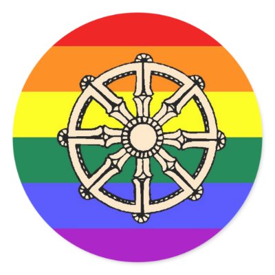 Gay Buddhist Pride Round Sticker