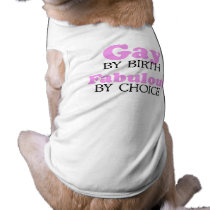 GAY BY BIRTH. FABULOUS BY CHOICE. PET T SHIRT