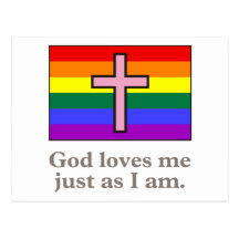 Gay Christian flag slogan Post Card