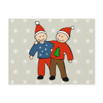 Gay Christmas Couple Post Cards