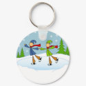 gay couple ice skating keychains