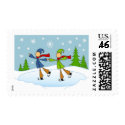 gay couple ice skating postage
