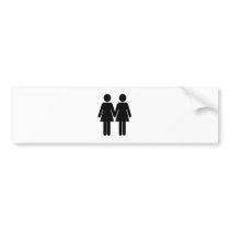 Gay couple (women) hand in hand bumper sticker