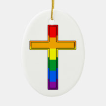 Gay Cross Christmas Tree Ornament