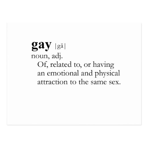 Gay Definition Postcard Zazzle