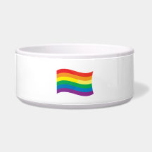GAY FLAG WAVING DOG FOOD BOWL