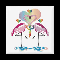 Gay Flamingos Magnets by Azodnem Gay Flamingos Magnets